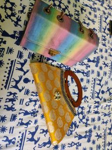 Sling Bag And Banarasi Purse