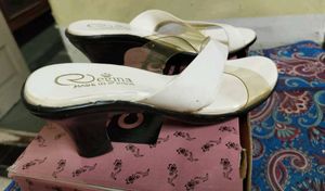 White Wedges With Transparent Straps