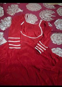 Red Anarkali Kurta Set