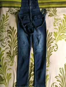 Denim Button-Down Overalls