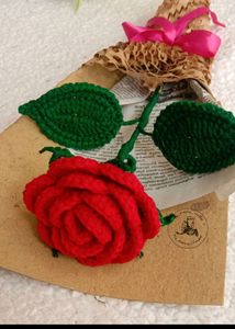 Crochet Red Rose &amp; Pink And Lavender Tulip
