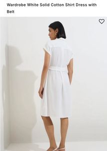 White Button-Down Midi Dress