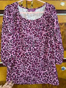 Pink Animal Print Top XL