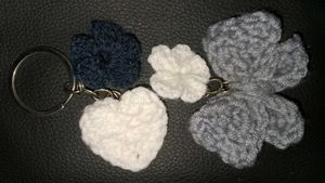 Crochet Flower &amp; Heart &amp; Bow Keychain