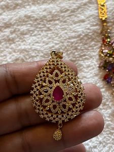 Gold and Ruby Stud Earrings