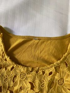 Yellow Floral Lace Tank Top Bust 34-38