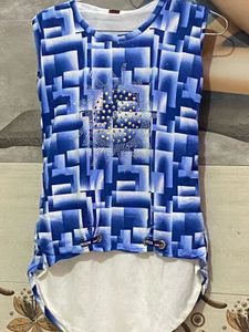 Blue white top