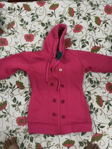 Pink Buttoned Hoodie