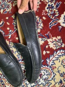 Black Leather Driving Loafers
