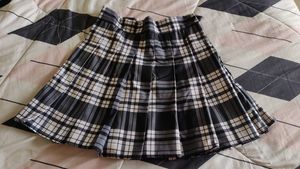 Black And White Tennis Pleated Skirt