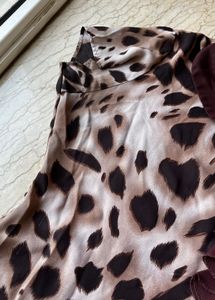Leopard Print Ruffle Blouse