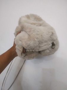 Cute Furry Bunny Shaped Sling Bag