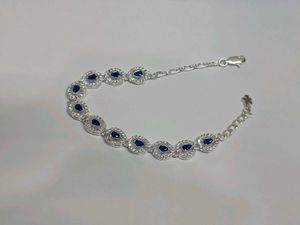 Real Silver Blue Zircon Bracelet