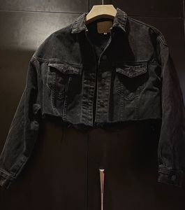 Cropped Black Denim Jacket