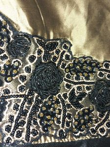 Elegant Black &amp; Gold Floral Dress