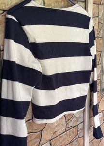 Striped Long Sleeve Crop Top