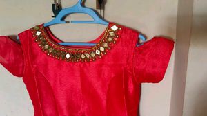 Red Girls Ethnic Gown
