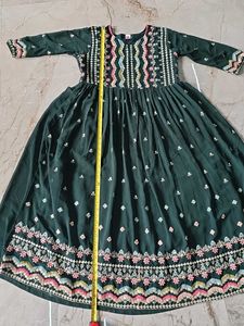 Emerald Green Embroidered Anarkali