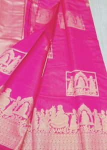 Pink &amp; Gold Design Saree