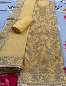 Elegant Yellow Embroidered Salwar Kameez