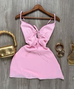 Pink Cutout Mini Dress