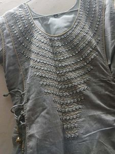Gray Embellished Salwar Kameez Suit