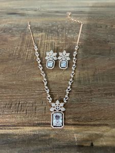 Rose Gold Necklace and Earring Set