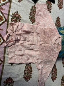 Pink Floral Smocked Blouse