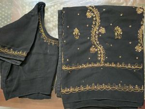 Black Saree with Embroidered Blouse