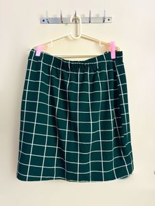 Green Grid Coord Set Cropped Top + Skirt