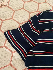 Striped Fit And Flare Dress