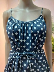 Thrifted Polka Dot Sundress with Tie Belt