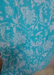 Turquoise Floral Print Tunic - XXL