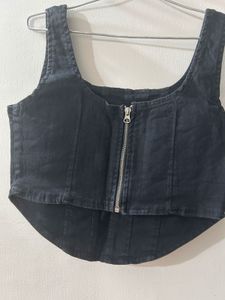 Black Denim Corset