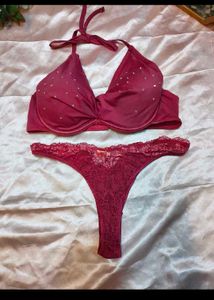 Red Halter Bikini Set
