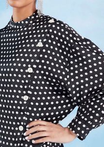 Polka Dot Button-Up Top