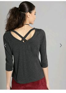 Women Charcoal Grey Stylist Top