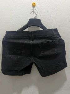 Black Denim Shorts