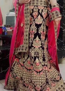 Velvet Embroidery Works Lehanga