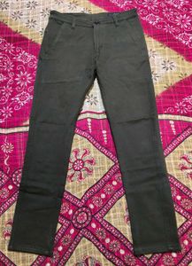 Men's Olive Green Slim Fit Trousers
