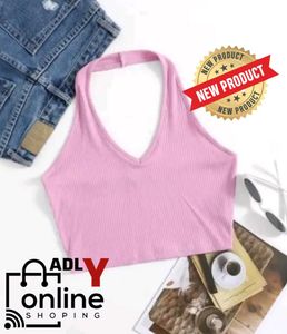Pink Halter Crop Top