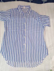 Striped Blue & White Top