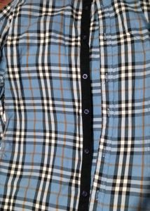 Blue Plaid Button-Down Shirt