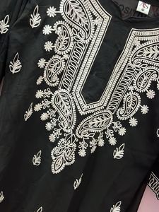 Chicken Kari Black Transparent Kurta