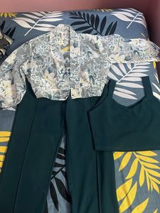 Floral Mesh Top &amp; Pants Set