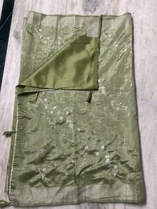 New Unused Saree With Thread Sequence Embroide