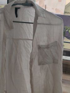 West side White Button-Up Shirt M