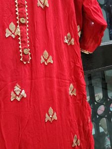 Red Embellished Top