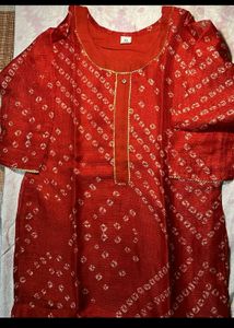 Red Bandhani Kurti