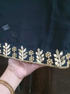 Elegant Black &amp; Gold Embroidered Kurti